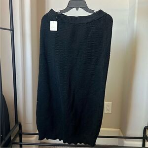 Free People Beach Black Knit Long Black Skirt S